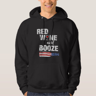 Funny 4th of July for Red Wine Beer Lovers Hoodie