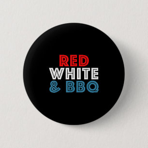 Funny 4th Of July Fourth Retro Usa Red White Bbq  2 Inch Round Button