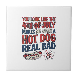 Funny 4th of July Hot Dog Patriotic Shirt Design_1 Tile