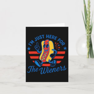 Funny 4th Of July Hot Dog Usa Patriotic Independen Card