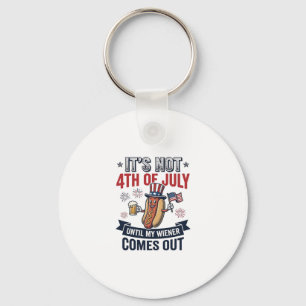 Funny 4th Of July Hot Dog Vintage Patriotic Shirt_ Keychain