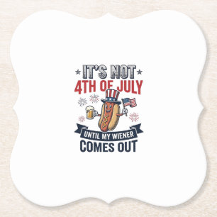Funny 4th Of July Hot Dog Vintage Patriotic Shirt_ Paper Coaster