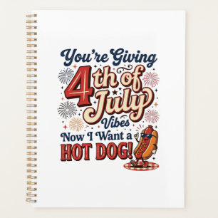 Funny 4th of July Hot Dog Vintage Shirt Design_1 Planner