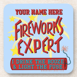 Funny 4th of July Independence Fireworks Expert Coaster