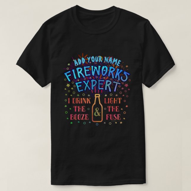 Funny 4th of July Independence Fireworks Expert V2 T-Shirt (Design Front)