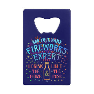 Funny 4th of July Independence Fireworks Expert V2 Wallet Bottle Opener