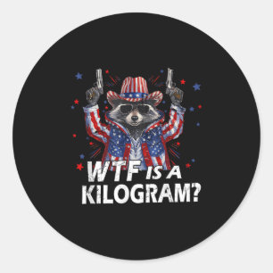 Funny 4th Of July Raccoon Usa Wtf Is Kg Feral Amer Classic Round Sticker