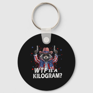 Funny 4th Of July Raccoon Usa Wtf Is Kg Feral Amer Keychain