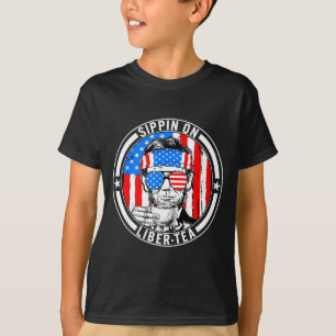 Funny 4th of july sippin on liber-tea liberty usaF T-Shirt