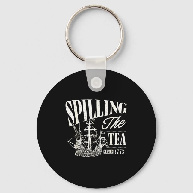Funny 4th Of July Slling The Tea Since 1773  Keychain (Front)