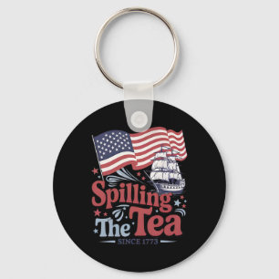 Funny 4th Of July Spilling The Tea Since 1773 Usa Keychain