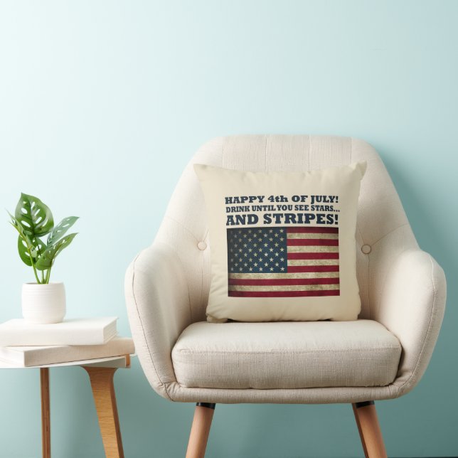 Funny 4th of july throw pillow (Chair)