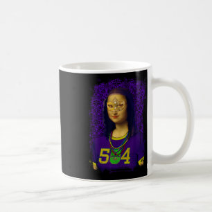 Funny 504 New Orleans Mardi Gras Mona Lisa Mashup Coffee Mug