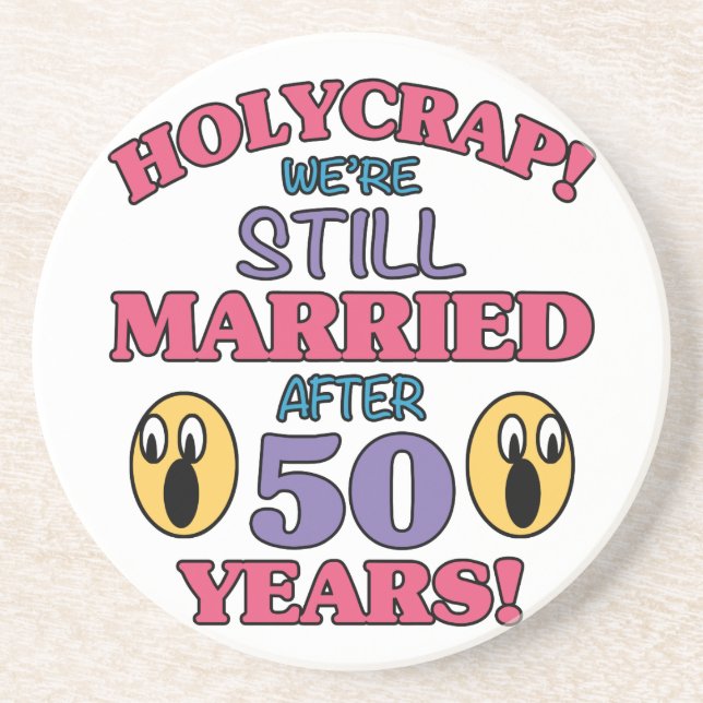 Funny 50th Anniversary Coaster (Front)
