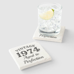 Funny 50th Birthday 1974 Aged to perfection custom Stone Coaster