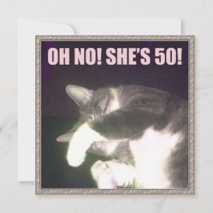Funny 50th Birthday (Cat) Card