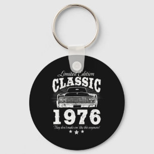 Funny 50th Birthday Clic Vintage Car Men 1976 50 Keychain