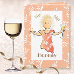 Funny 50th Birthday Female Cartoon Champagne Toast Card<br><div class="desc">Get the party started with this cute and fun birthday card toasting that fabulous 50 year old.  Personalize with her name and a message</div>