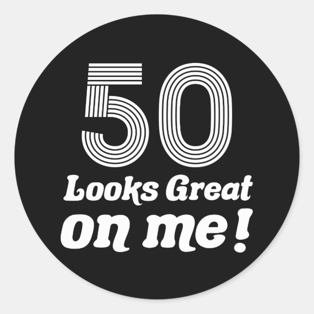 Funny 50th Birthday For Her Classic Round Sticker (Front)