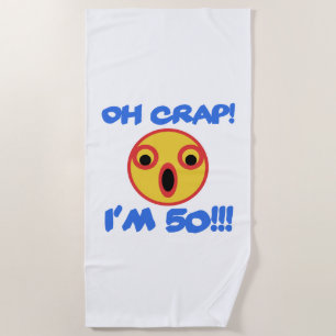 Funny 50th Birthday Gag Gift Beach Towel
