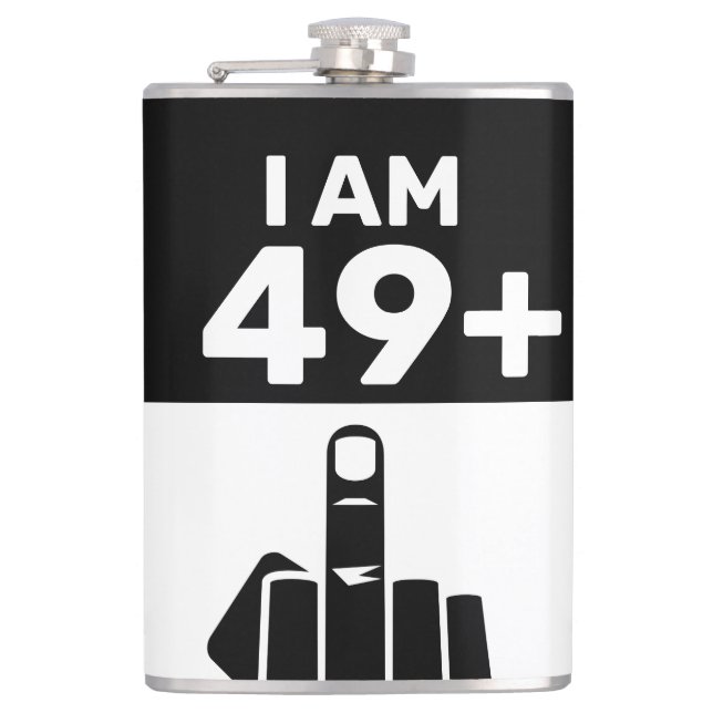Funny 50th Birthday Gift, 49 Plus one Hip Flask (Front)