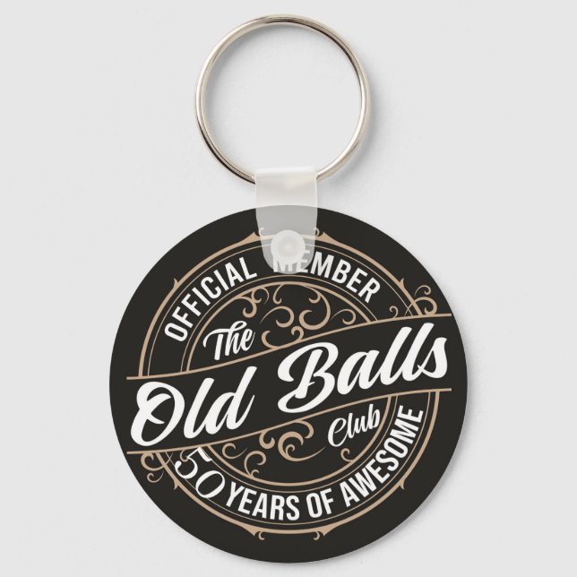 funny 50th Birthday,  Keychain (Front)