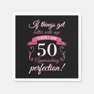 Funny 50th Birthday 'Perfection' Napkin