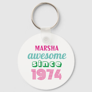 Funny 50th birthday quote  keychain