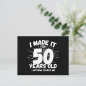 Funny 50th Birthday Quote Sarcastic 50 Year Old Postcard (Standing Front)