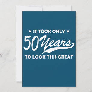 Funny 50th Birthday Retro Typography Invitation