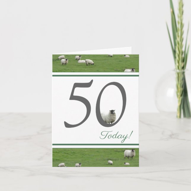 Funny 50th birthday sheep card (Front)