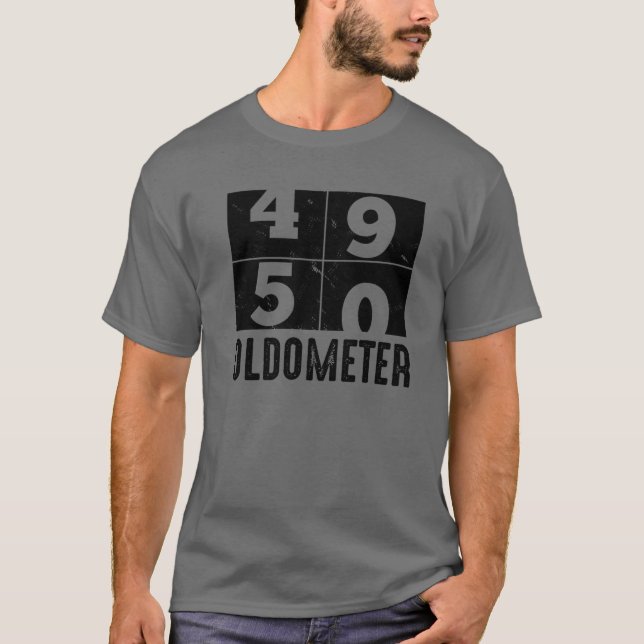 Funny 50Th Birthday Tee Oldometer Design 50 Years (Front)