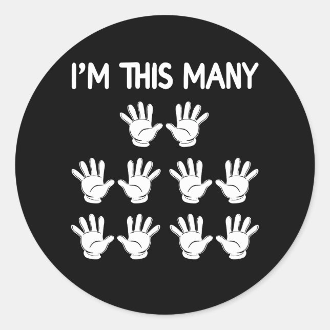 Funny 50th Birthday This Many Hand For 50 Year Old Classic Round Sticker (Front)