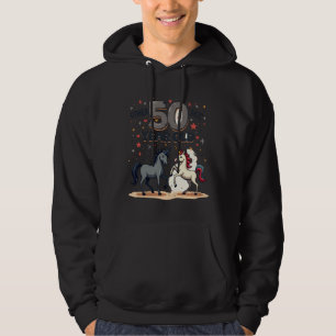 Funny 50th Birthday Unicorn Horse Vintage Graphic Hoodie