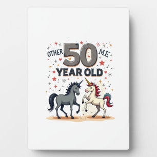 Funny 50th Birthday Unicorn Horse Vintage Graphic Plaque