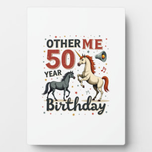 Funny 50th Birthday Unicorn Horse Vintage Graphic Plaque
