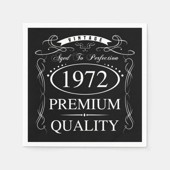 Funny 50th Birthday Vintage 1972 Napkin (Front)