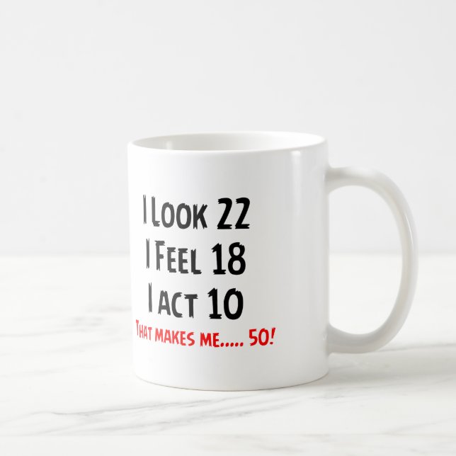 Funny 50th Unique Design Coffee Mug (Right)