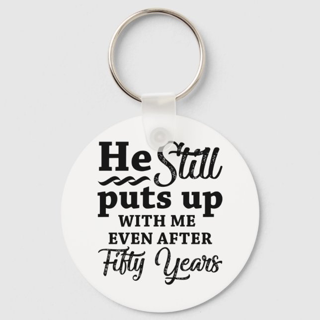 Funny 50th Wedding Anniversary Keychain (Front)
