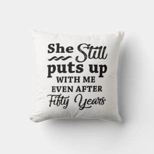 Funny 50th Wedding Anniversary Throw Pillow