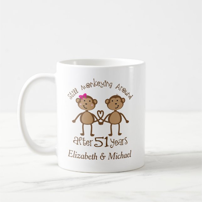 Funny 51st Wedding Anniversary Personalized Gifts Coffee Mug (Left)