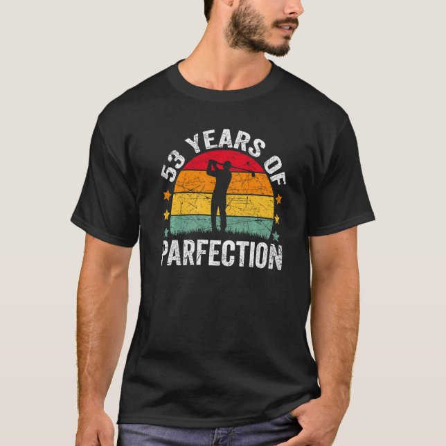 Funny 53rd Birthday Golf Pun Retro Sunset 53 Year  T-Shirt (Front)