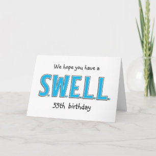 Funny 55th Swell Birthday Personalized Greeting Card