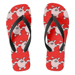 Funny 5 Cartoon Pig Choose Colour Men Flip Flop
