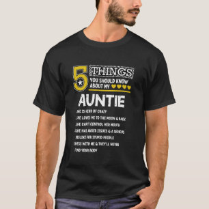 Funny 5 Things Auntie Cool Family Matching Party L T-Shirt