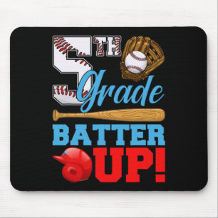 Funny 5th Grade Batter Up Baseball First Day Of Sc Mouse Pad