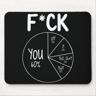 Funny 60 Percent Pie F Ck Chart Sarcastic Dark Mouse Pad