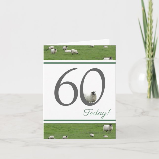 Funny 60e anniversaire carte de mouton (Devant)