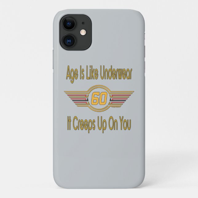 Funny 60th - Age Is Like Underwear Case-Mate iPhone Case (Back)