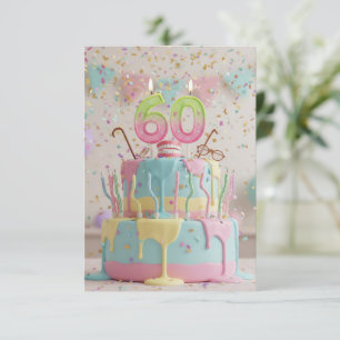 Funny 60th Birthday Cake with Candles cards